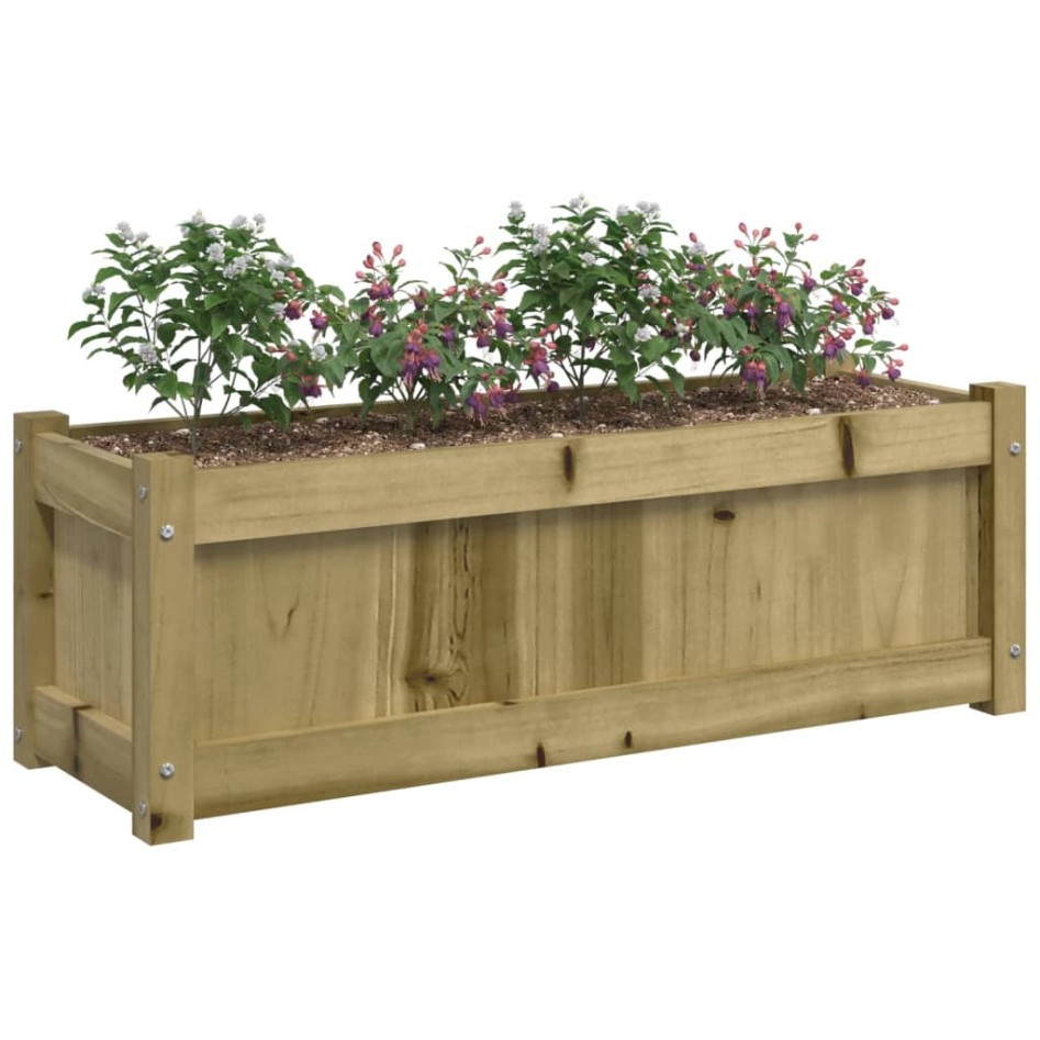 Jardinera de madera de pino impregnada 90x31x31