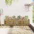 Jardineras de exterior 2 unidades madera impregnada de