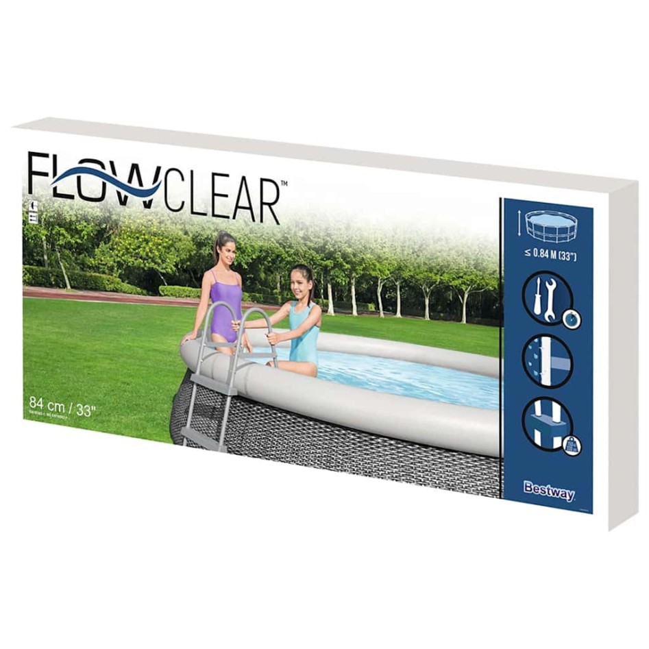 Bestway Escalera para piscina 2 peldaños Flowclear 84