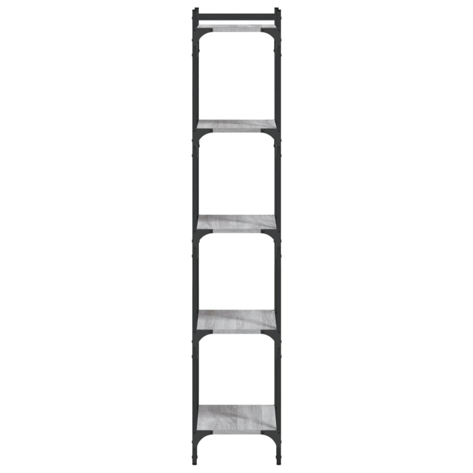 Librería 5 estantes madera ingeniería gris Sonoma 40x30x154