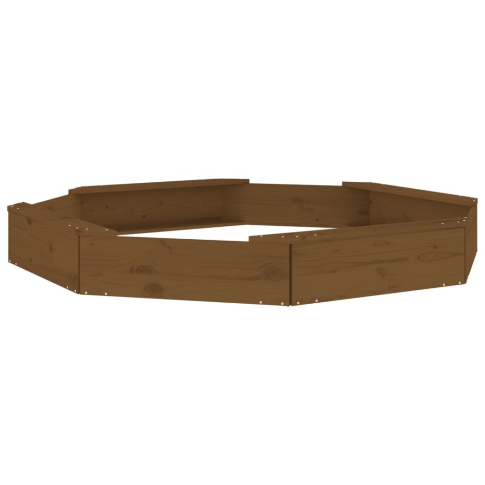 Arenero con asientos octógono madera maciza de pino marrón