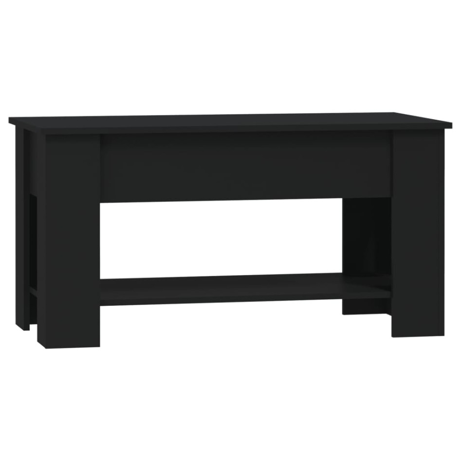 Mesa de centro madera de ingeniería negro 101x49x52
