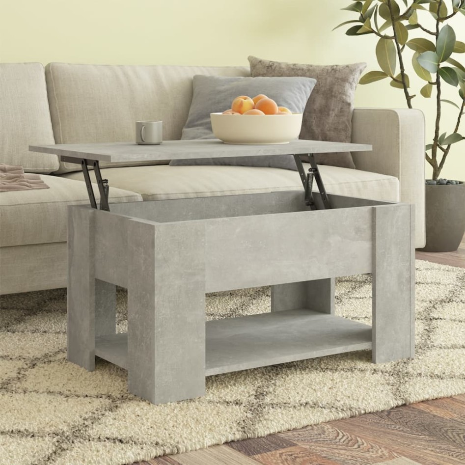 Mesa de centro madera de ingeniería gris hormigón 79x49x41