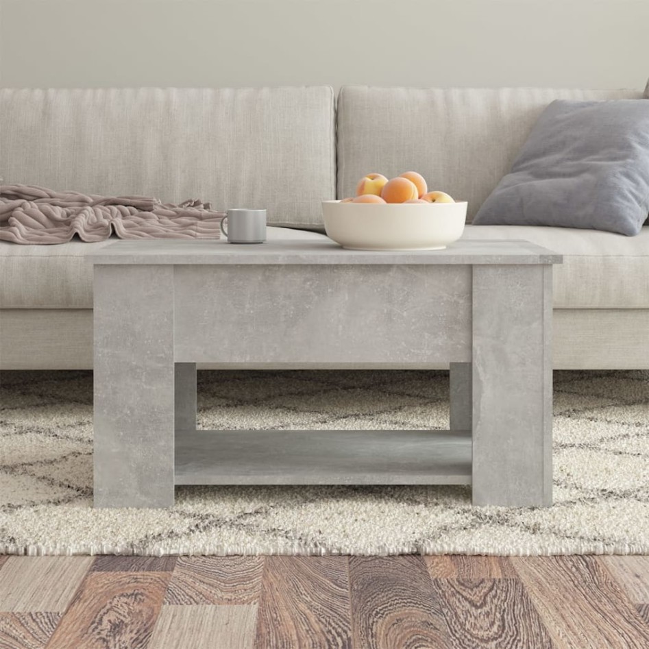 Mesa de centro madera de ingeniería gris hormigón 79x49x41