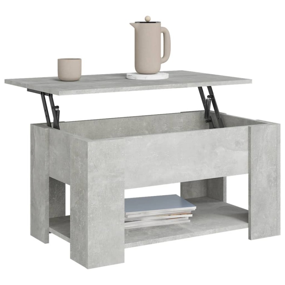 Mesa de centro madera de ingeniería gris hormigón 79x49x41