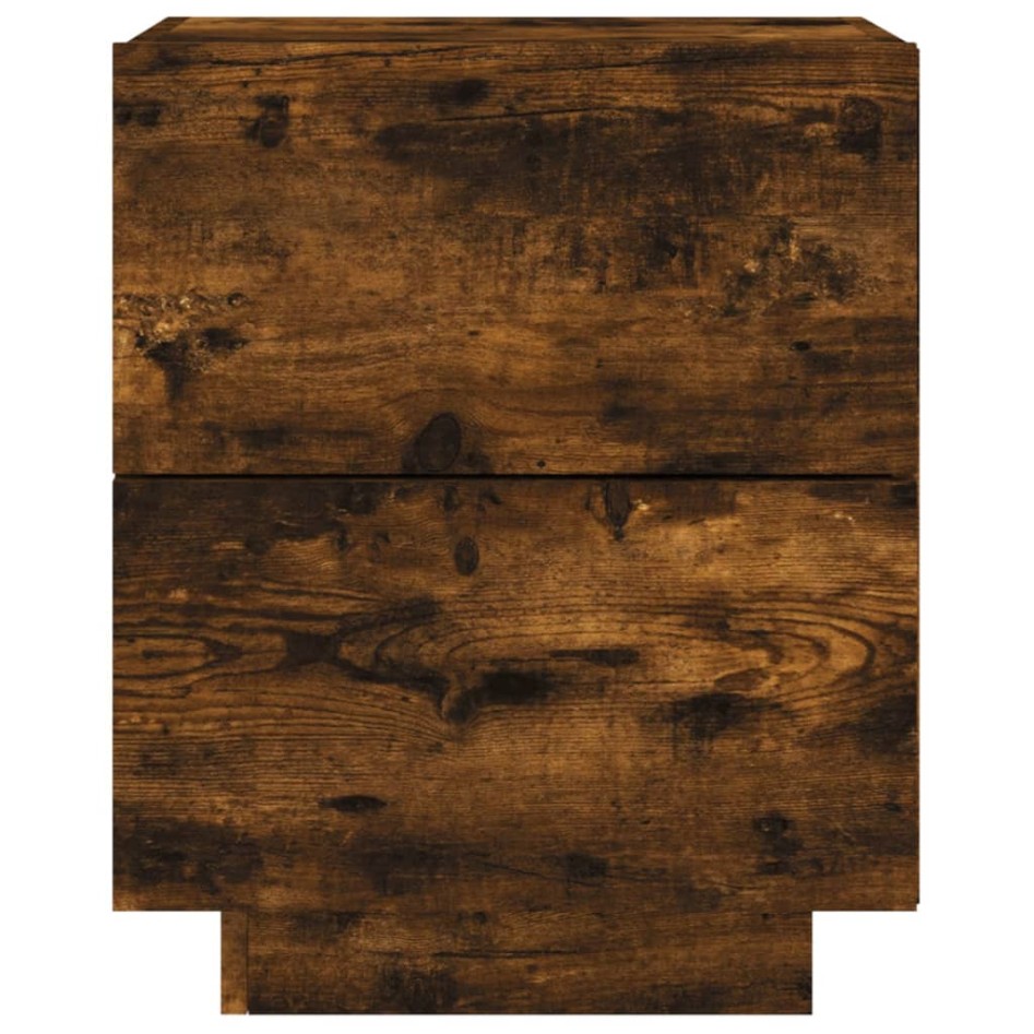 Mesita de noche con luces LED madera ingeniería roble