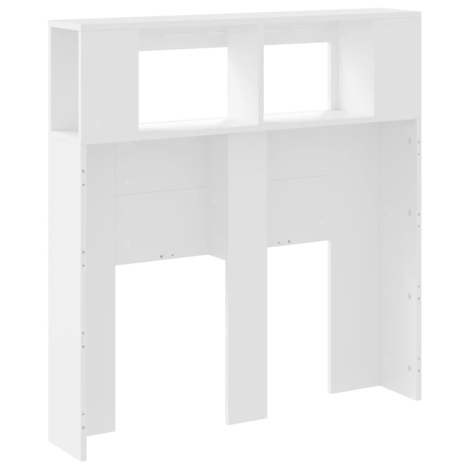 Cabecero con LED madera de ingeniería blanco 100x18,5x103,5