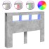 Cabecero LED madera ingeniería gris hormigón 140x18,5x103,5