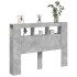 Cabecero LED madera ingeniería gris hormigón 140x18,5x103,5