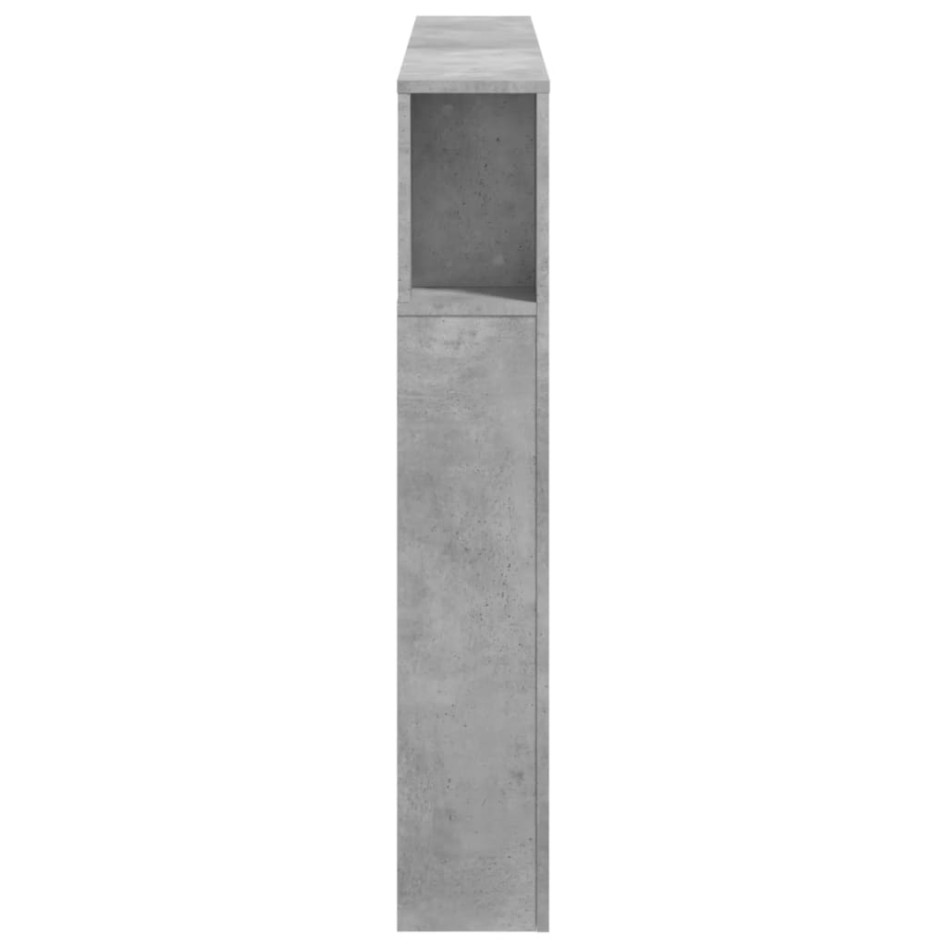 Cabecero LED madera ingeniería gris hormigón 140x18,5x103,5