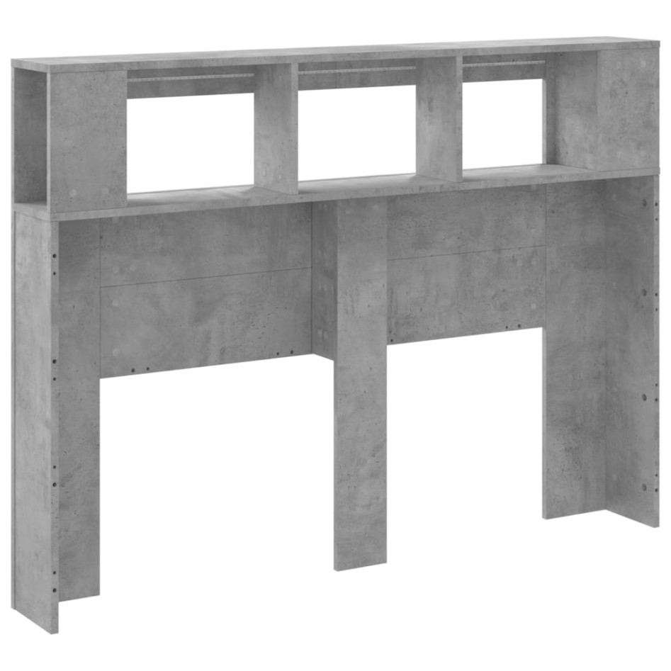 Cabecero LED madera ingeniería gris hormigón 140x18,5x103,5