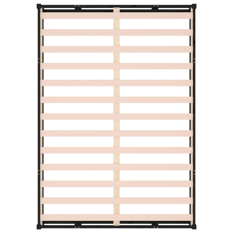 Estructura de cama de madera maciza negra 200x200