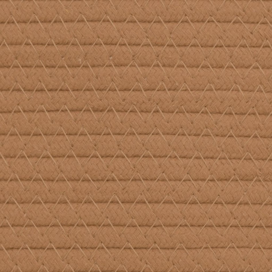 Cesta de almacenaje algodón marrón y blanco Ø49x65