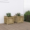Jardineras de exterior 2 unidades madera impregnada de pino