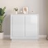 Aparador de madera contrachapada blanco brillante 80x34x75