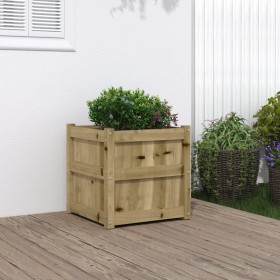 Jardinera madera maciza de pino impregnada 50x50x50