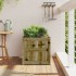 Jardinera madera maciza de pino impregnada 50x50x50