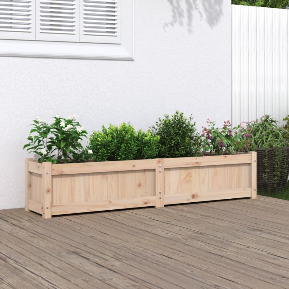 Jardinera de madera maciza de pino 150x31x31
