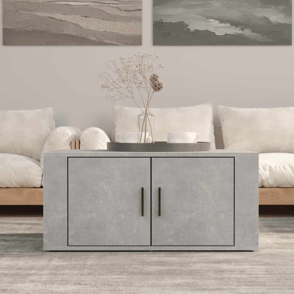 Mesa de centro madera contrachapada gris hormigón 80x50x36