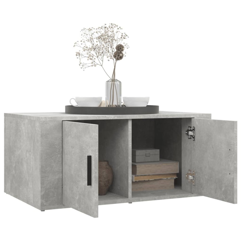 Mesa de centro madera contrachapada gris hormigón 80x50x36