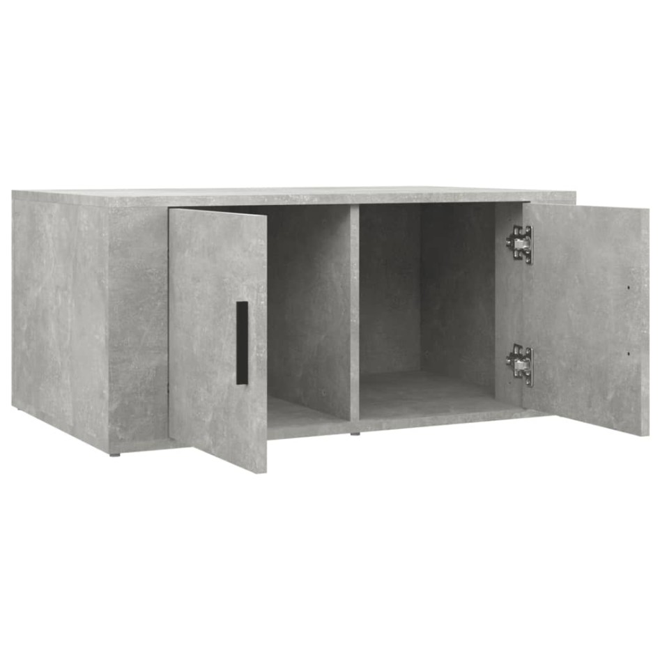 Mesa de centro madera contrachapada gris hormigón 80x50x36