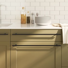 Tiradores para armarios 20 uds acero inoxidable negro 480