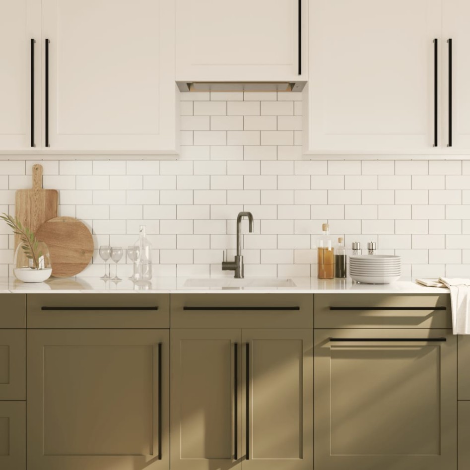 Tiradores para armarios 20 uds acero inoxidable negro 480