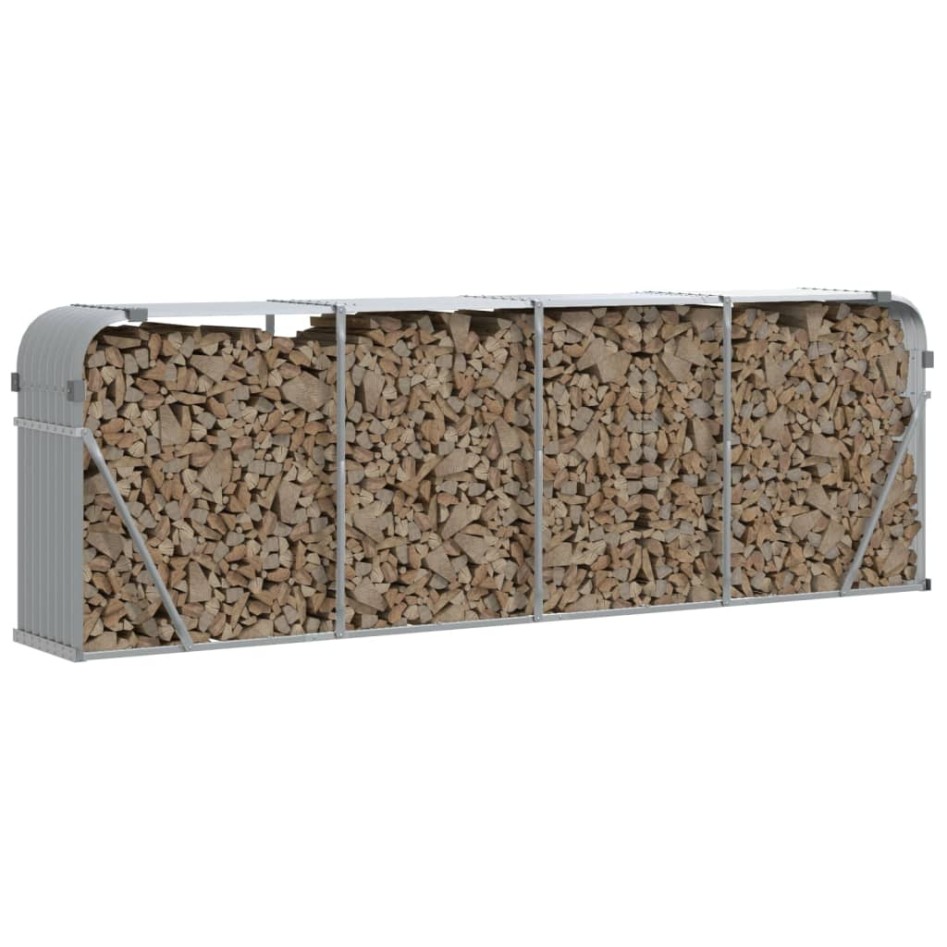 Leñero de acero galvanizado gris claro 300x45x100
