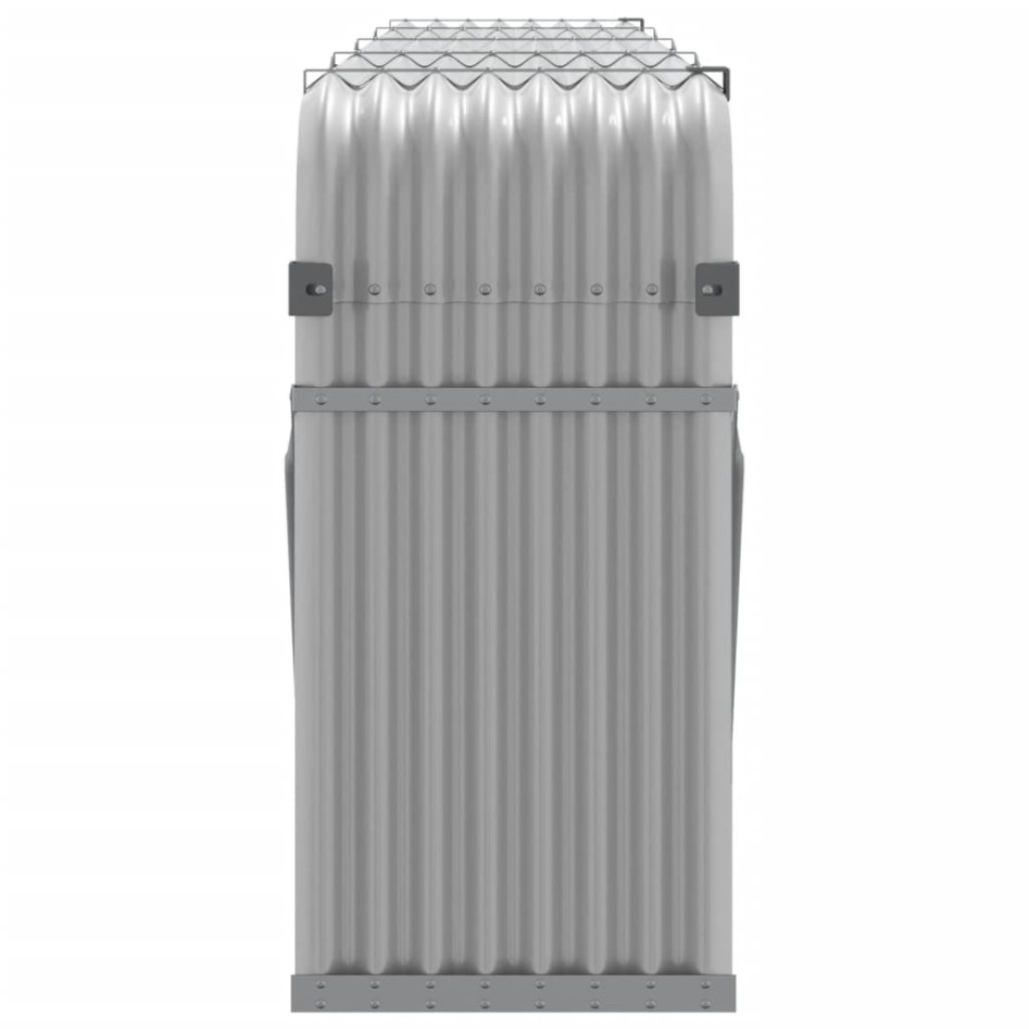 Leñero de acero galvanizado gris claro 300x45x100