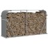 Leñero de acero galvanizado gris claro 180x45x100