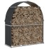 Leñero de acero galvanizado gris antracita 120x45x140