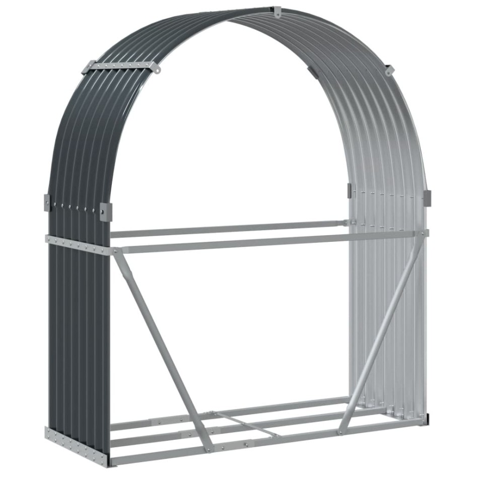 Leñero de acero galvanizado gris antracita 120x45x140