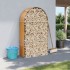 Leñero de acero galvanizado marrón claro 120x45x210