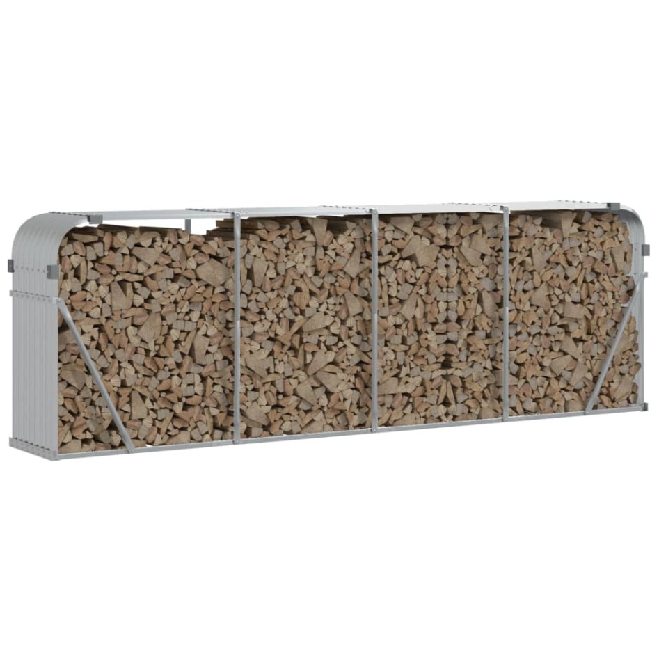 Leñero de acero galvanizado plateado 300x45x100