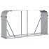 Leñero de acero galvanizado plateado 180x45x100