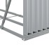 Leñero de acero galvanizado plateado 180x45x100