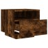 Mesitas de noche con luces LED 2 uds roble ahumado 40x39x37