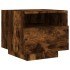 Mesitas de noche con luces LED 2 uds roble ahumado 40x39x37