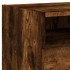Mesitas de noche con luces LED 2 uds roble ahumado 40x39x37