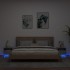 Mesitas de noche con luces LED 2 uds gris hormigón 40x39x37