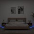 Mesitas de noche con luces LED 2 uds marrón roble 40x39x37