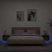 Mesitas de noche con luces LED 2 uds marrón roble 40x39x37 cm