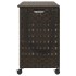 Cesto de ropa sucia con ruedas ratán marrón oscuro 66x35x60