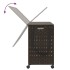 Cesto de ropa sucia con ruedas ratán marrón oscuro 66x35x60