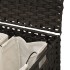 Cesto de ropa sucia con ruedas ratán marrón oscuro 66x35x60