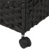 Cesto para ropa sucia con ruedas ratán negro 66x35x60