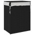 Cesto de ropa sucia con tapa ratán sintético negro 46x33x60