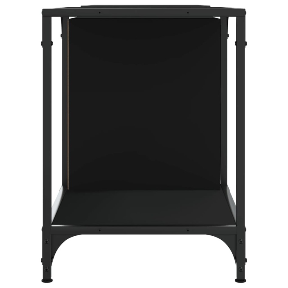 Mueble de TV de madera de ingeniería negro 153x37x50