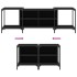 Mueble de TV de madera de ingeniería negro 153x37x50