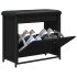 Banco zapatero con cajón abatible negro 62x32x56